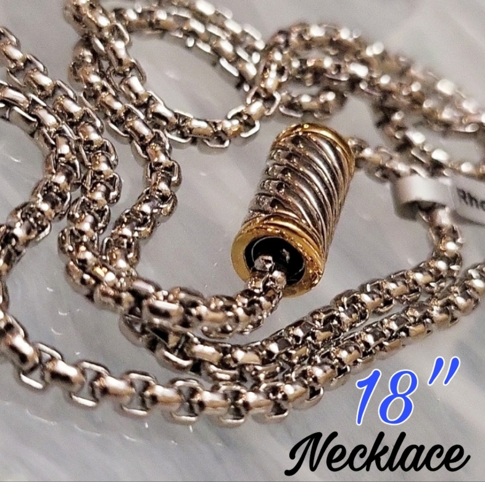 18k Rhodium Plated 18" Box Link Chain